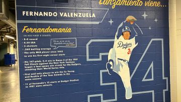 Muro dedicado a la Fernandomanía en el estadio de los Dodgers.