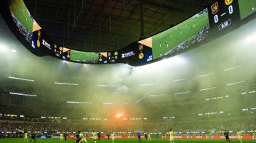 Panorámica del SoFi Stadium durante un encuentro de la Leagues Cup.