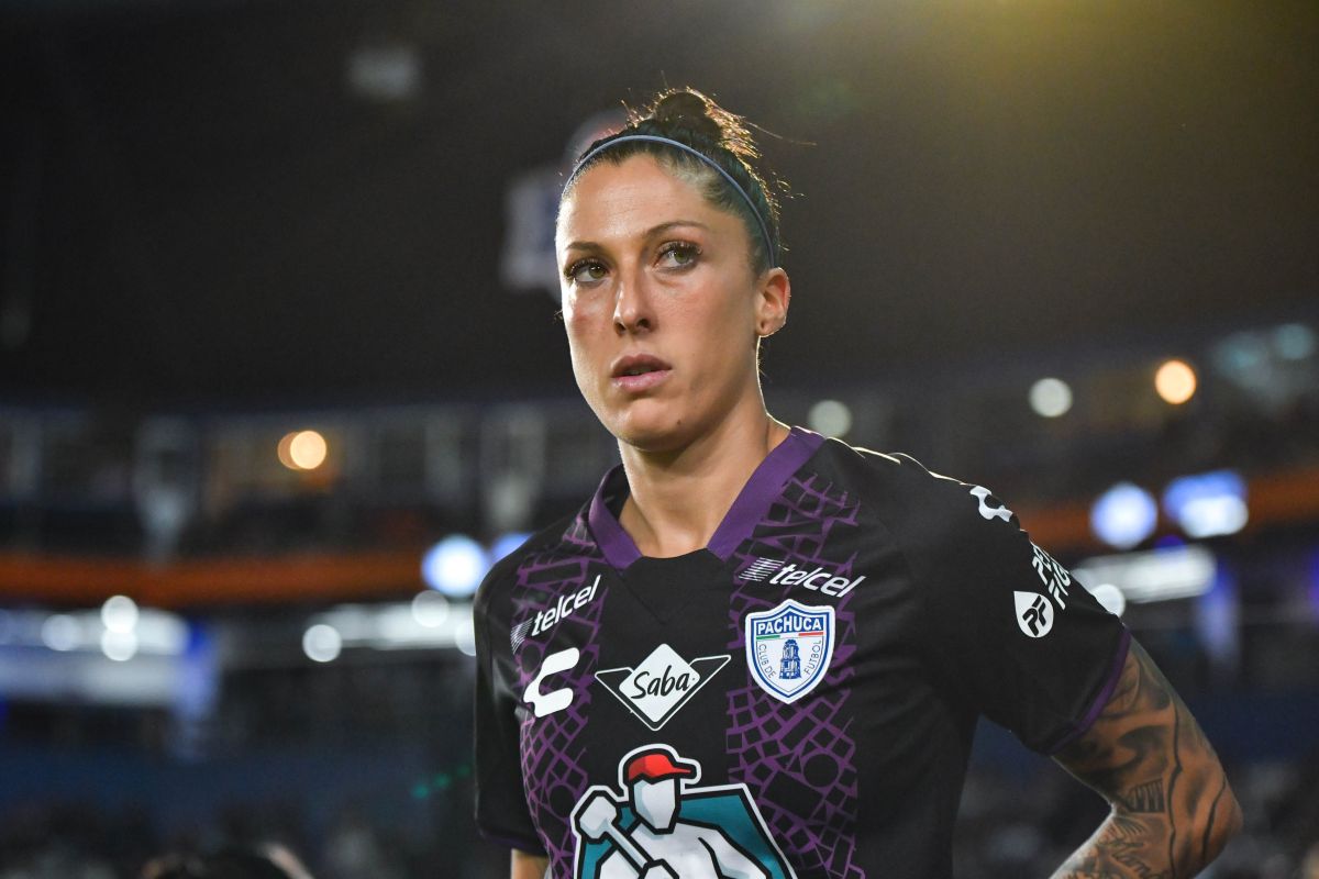 Jennifer Hermoso durante un partido con las Tuzas de Pachuca.