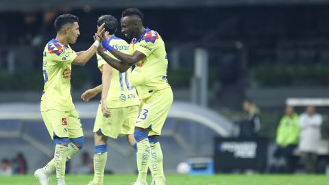 Julián Quiñones en festejo de gol, durante el partido de la jornada 3 del torneo Apertura 2023 de la Liga BBVA MX.