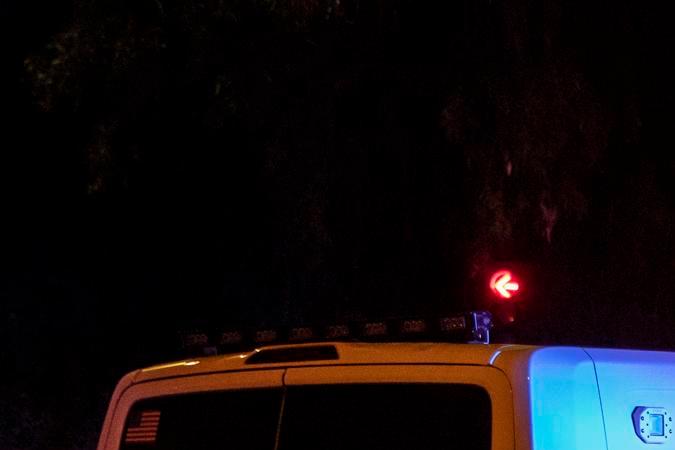 Trabuco Canyon (United States), 24/08/2023.- An Orange County Sheriff crime lab truck accesses the road leading to Cook's Corner biker bar in Trabuco Canyon, California, USA, 23 August 2023. According to first reports at least four people died and several were injured in a shooting at Cook's Corner. EFE/EPA/ETIENNE LAURENT