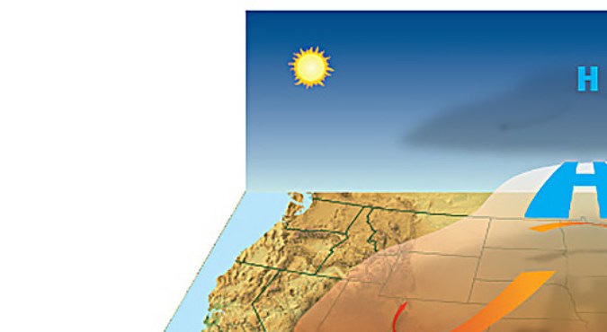 Ilustración de un domo de calor.