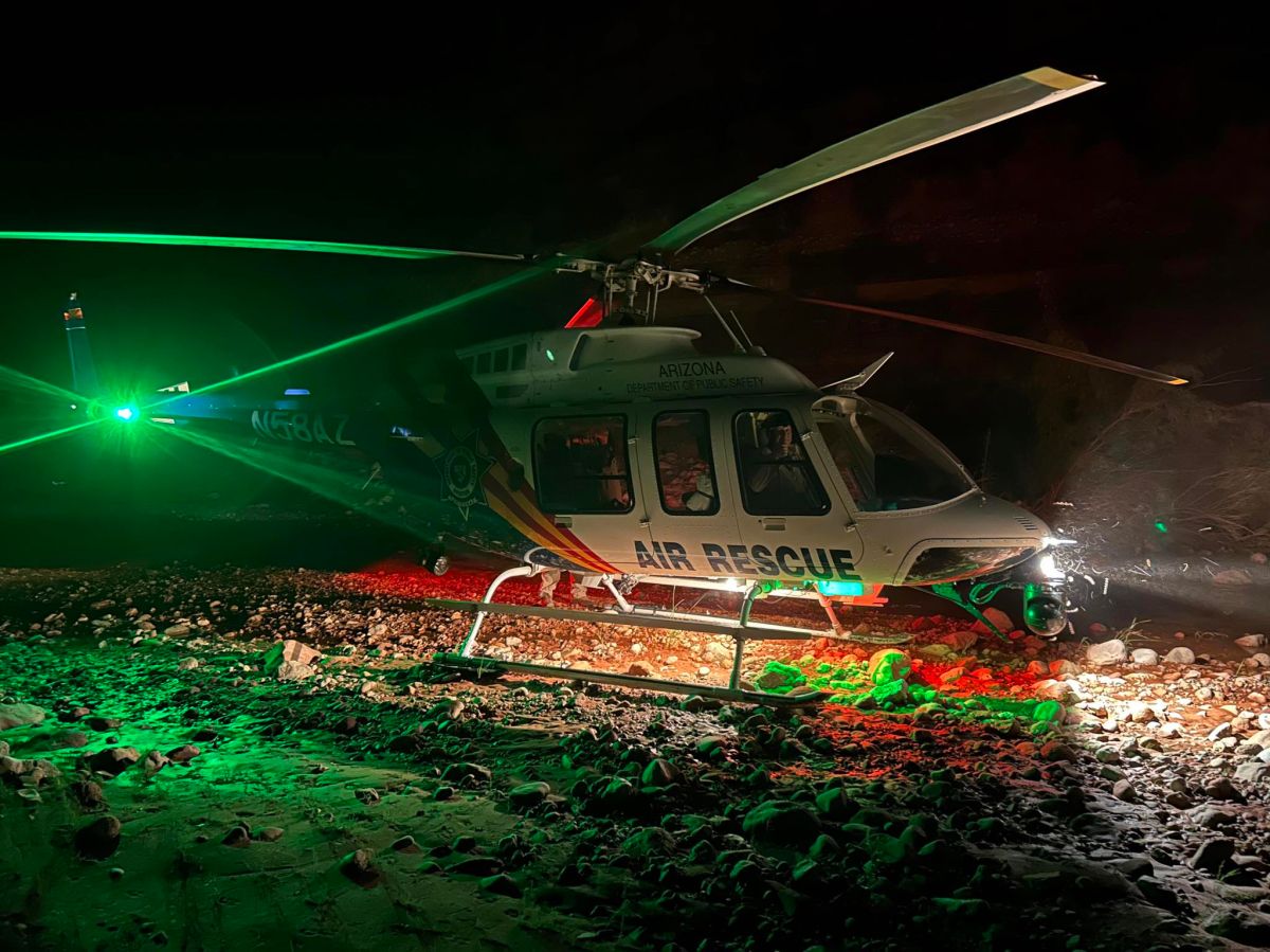 They stabilized the hiker and transported him by helicopter to a hospital in Flagstaff for medical evaluation.