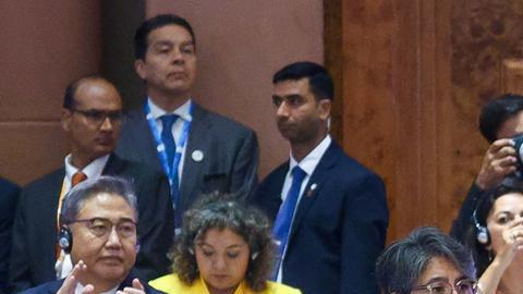 Una sesión de la cumbre del G20 en Nueva Delhi, India.