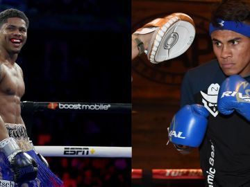 Shakur Stevenson y Emanuel 'Vaquero' Navarrete.