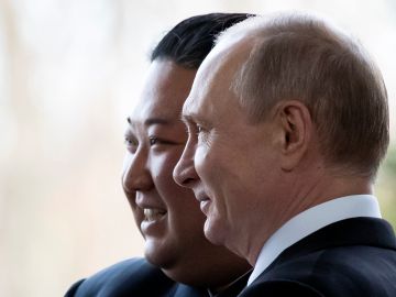 Los líderes de Corea del Norte, Kim Jong-un, y Rusia, Vladimir Putin.