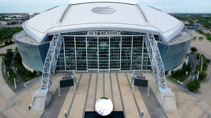 Vista aérea con drones del estadio AT&T. Foto: Tom Pennington/Getty Images.
