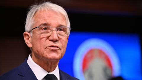 Los Angeles County District Attorney George Gascon speaks at a press conference, December 8, 2021 in Los Angeles, California. - Gascon was joined by a group of district attorneys from around the country at the press conference that was called for the accomplishments of his first year in office. (Photo by Robyn Beck / AFP) (Photo by ROBYN BECK/AFP via Getty Images)