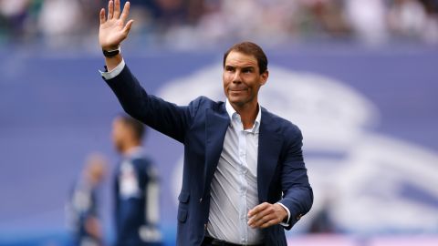 Rafael Nadal en el Santiago Bernabéu.