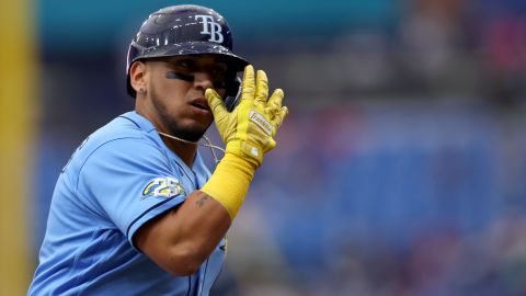 Isaac Paredes con los Tampa Bay Rays.