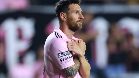 Messi celebrando un gol en el Inter Miami.