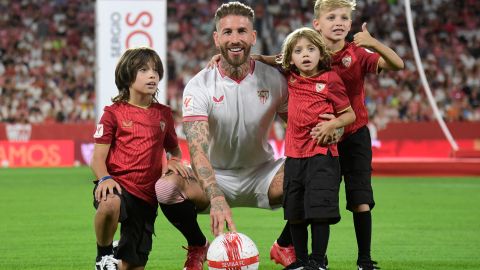 Sergio Ramos en su presentación con el Sevilla.