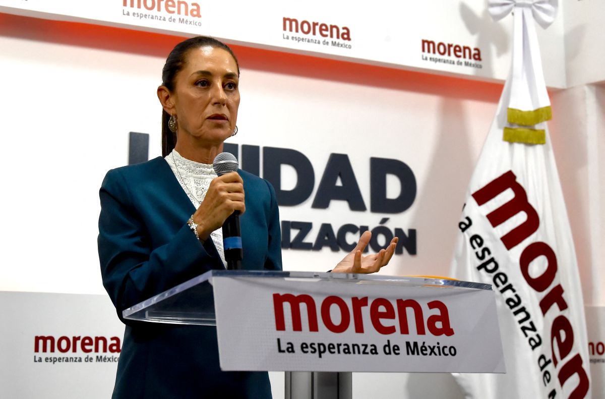 Former head of the Mexico City government and Morena party presidential candidate Claudia Sheinbaum speaks at a press conference in Mexico City on September 7, 2023.  Two women will vie for Mexico's presidency for the first time next year under the ruling party.  On Wednesday, she named former Mexico City Mayor Claudia Sheinbaum as her candidate.  Sheinbaum, a 61-year-old scientist by training, will meet Xochitl Galvez, an outspoken businesswoman and indigenous senator elected to represent Mexico's Broad Front opposition coalition.  (Photo by Claudio CRUZ/AFP) (Photo by CLAUDIO CRUZ/AFP via Getty Images)
