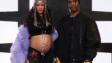 Rihanna y A$AP Rocky en el Milan Fashion Week.