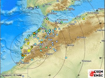 El epicentro del terremoto fue en las montañas de Atlas, a 43 millas al sur de Marrakech, en Marruecos.