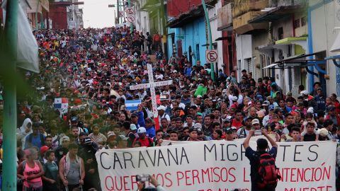 La caravana migrante salió de Tapachula, al sur de México.