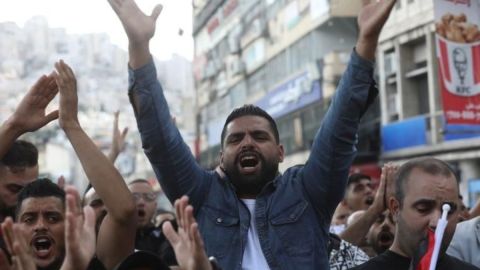 Manifestación en Cisjordania.