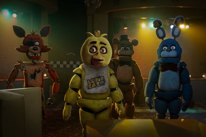 Foxy, Chica, Freddy Fazbear y Bonnie en "Five Nights at Freddy's"