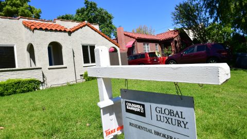 A for sale sign is seen near a house for sale in South Pasadena, California on April 24, 2020. - The coronavirus pandemic has worsened the US housing crisis as millions now unemployed must now figure out how to pay their monthly mortgages. (Photo by Frederic J. BROWN / AFP) (Photo by FREDERIC J. BROWN/AFP via Getty Images)