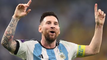 Lionel Messi celebra un gol con Argentina.