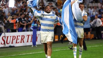 Argentina celebra su pase a semifinales del Mundial de Rugby.