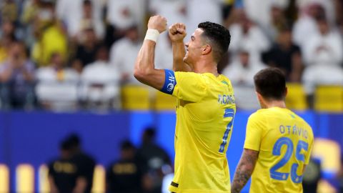 Cristiano Ronaldo celebra doblete contra el Al Duhail de Qatar.