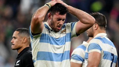 Matias Alemanno en lamento con los Pumas de Argentina luego de la derrota ante los All Blacks.