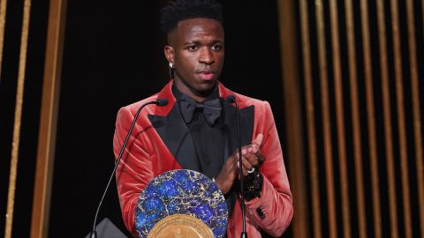 Vinícius Jr. futbolista brasileño durante la gala del Balón de Oro 2023.