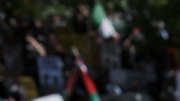 Foto de archivo de manifestantes por la paz en Palestina en Los Ángeles (2023).