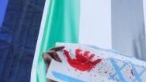 Protesta en El Cairo, Egipto, contra Israel.