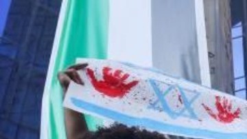 Protesta en El Cairo, Egipto, contra Israel.