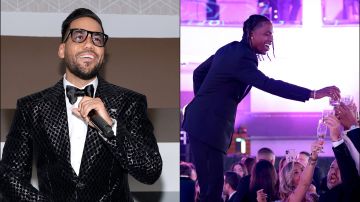 Romeo Santos y Travis Scott en gala benéfica de Jay-Z.