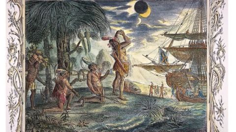 Cristóbal Colón usó un almanaque para predecir un eclipse lunar y logró engañar a los habitantes de Jamaica para que ayudaran a su tripulación.