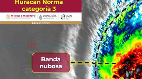 Huracán Norma categoría 3 amenaza las costas del Pacífico mexicano