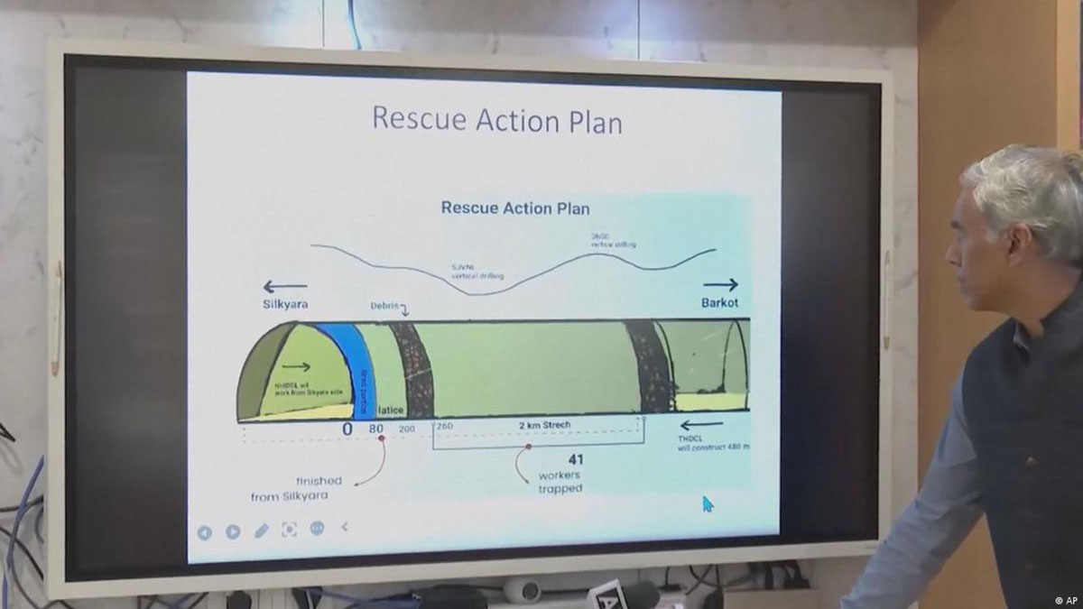 rescate en el túnel indio