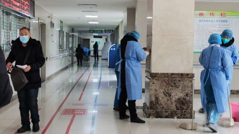 WUHAN, CHINA - JANUARY 24: Medical staffs sterilize the main building of Jinyintan Hospital on January 22, 2020 in Wuhan, China. Flights, trains and public transport including buses, subway and ferry services have been temporarily closed and officials have asked residents told to stay in town in order to help stop the outbreak of a strain of coronavirus that has killed 17 people and infected over 500 in places as far away as the United States. This week marks the start of Chinese Lunar New Year holiday, the busiest season for Chinese travellers. (Photo by Getty Images)