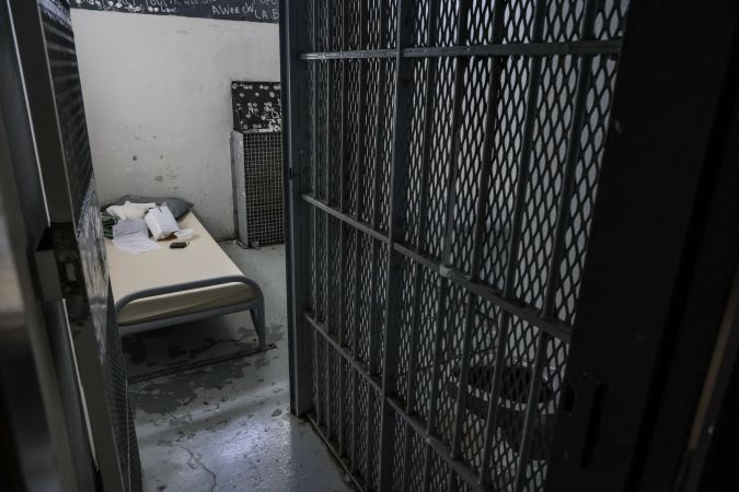 A solitary confinement cell of Gradignan prison is pictured, near Bordeaux, southwestern France, on October 3, 2022. (Photo by Thibaud MORITZ / AFP) (Photo by THIBAUD MORITZ/AFP via Getty Images)