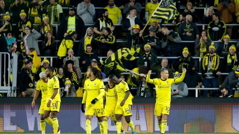 COLUMBUS, OH - MARCH 04: Lucas Zelarayán #10 of the Columbus Crew reacts after scoring his second goal of the match during the first half against the DC United at Lower.com Field on March 4, 2023 in Columbus, Ohio. (Photo by Kirk Irwin/Getty Images)