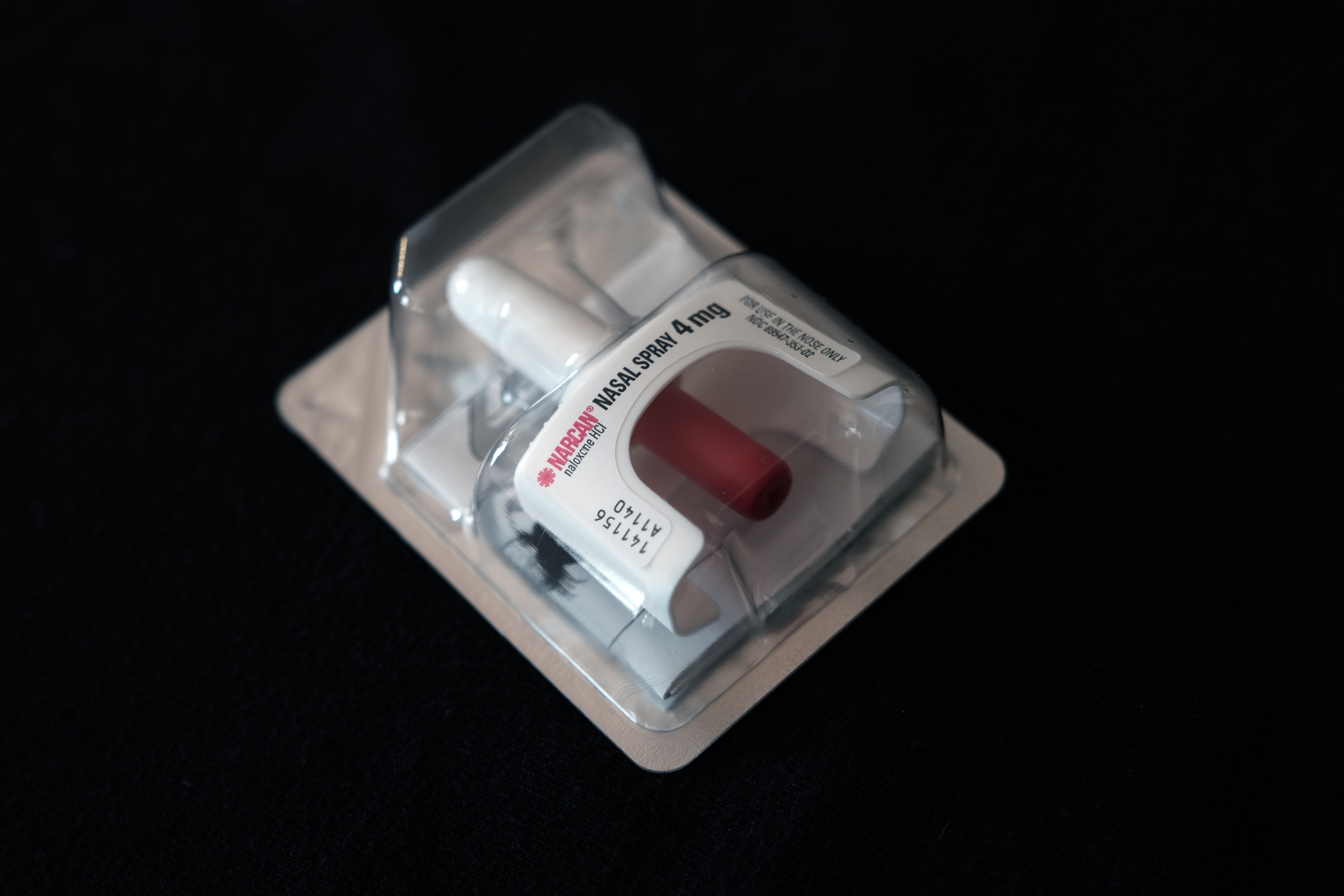 NEW YORK, NEW YORK - SEPTEMBER 01: In this photo illustration, A Narcan nasal overdose kit, given out free by the city of New York, is displayed as part of the Brooklyn Community Recovery Center's demonstration on how to use Narcan to revive a person in the case of a drug overdose on September 01, 2022 in the Brooklyn borough of New York City. Nearly one million people have died of drug overdose deaths in America in the past two decades, with an increasing majority of those deaths due to synthetic opioids like fentanyl. The Brooklyn Community Recovery Center handed out packs of Narcan nasal spray before holding a brief vigil to those lives lost due to drug overdoses. (Photo Illustration by Spencer Platt/Getty Images)