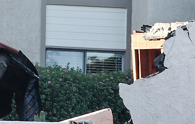 ROLLING HILLS ESTATES, CALIFORNIA - JULY 11: A view of upscale homes destroyed by a landslide on Palos Verdes Peninsula on July 11, 2023 in Rolling Hills Estates, California. The still unexplained landslide destroyed 12 homes over the weekend and has sent ten of the homes slowly sliding toward a canyon below, forcing the City Council to declare a local state of emergency. (Photo by Mario Tama/Getty Images)