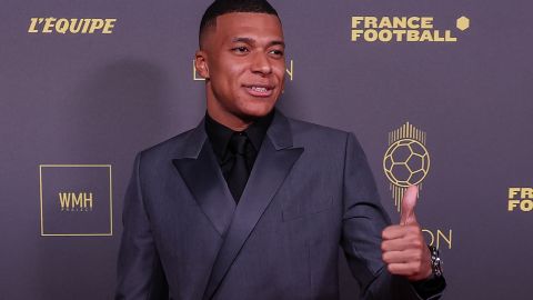 Kylian Mbappé en la gala del Balón de Oro 2023