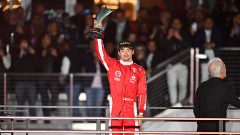 Charles Leclerc terminó en el segundo lugar en el GP de Las Vegas.