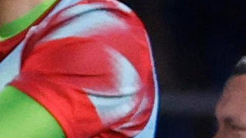 Luis Díaz en celebración con Colombia tras victoria ante Brasil.