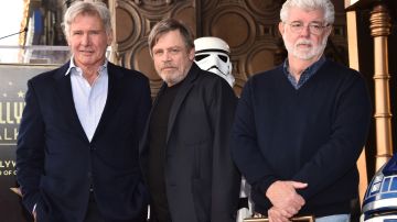 Harison Ford, Mark Hamill y George Lucas