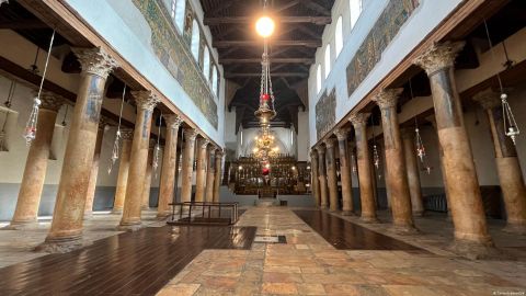 La Iglesia de la Natividad en Belén, inusualmente vacía por estas fechas.