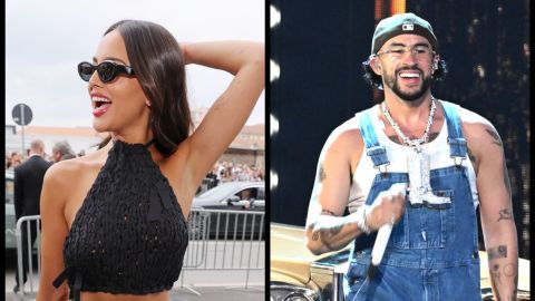 Eiza González y Bad Bunny, artistas latinos.