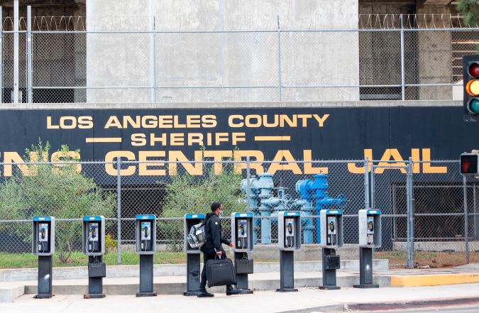 Outside view of the Men Central Jail, amid the Covid 19 pandemic, May 12, 2020, in Los Angeles, California. - Cases of COVID-19 in the Los Angeles County jail system have spiked by nearly 60% in the span of a week, according to numbers reported on May 12, 2020 by Sheriff Alex Villanueva. (Photo by VALERIE MACON / AFP) (Photo by VALERIE MACON/AFP via Getty Images)