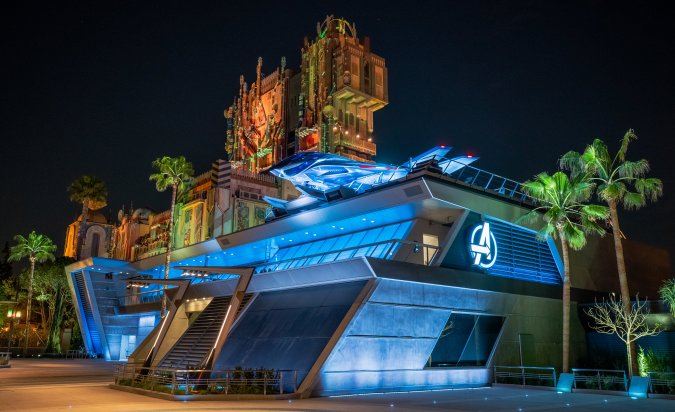 ANAHEIM, CALIFORNIA - APRIL 21: In this handout photo provided by Disneyland Resort, A view of the Avengers Headquarters and Guardians of the Galaxy - Mission: BREAKOUT! in Avengers Campus at Disney California Adventure Park on April 21, 2021 in Anaheim, California. The Avengers Campus opens to the public at the Disneyland Resort on June 4, 2021. (Photo by Christian Thompson/Disneyland Resort via Getty Images)
