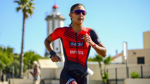 Luisa Baptista durante una competencia.