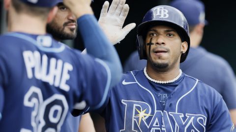 SAN DIEGO, CALIFORNIA - SEPTEMBER 06: Juan Soto #22 of the San Diego Padres reacts to a walk during the fourth inning of a game against the Philadelphia Phillies at PETCO Park on September 06, 2023 in San Diego, California. (Photo by Sean M. Haffey/Getty Images)